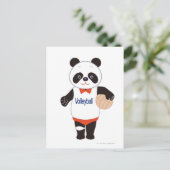 Panda Volleyball Player Briefkaart (Staand voorkant)