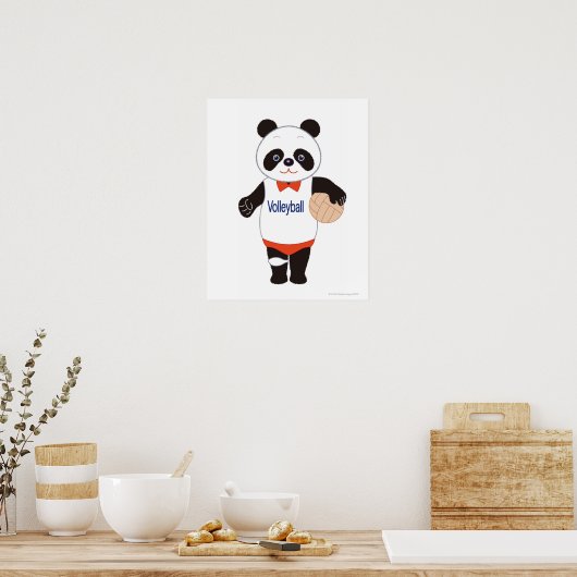 Panda Volleyball Player Poster (Keuken)