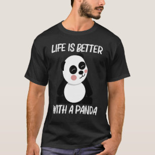 Panda voor mannen Zwart wit Beer Cub T-shirt