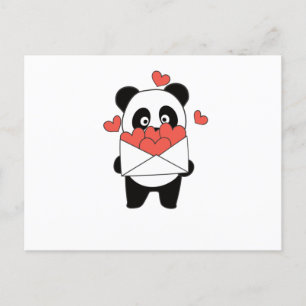 Panda voor Valentijnsdagen die dieren met hart koe Briefkaart