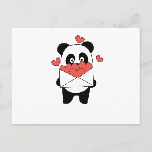 Panda voor Valentijnsdagen die dieren met hart koe Briefkaart (Voorkant)