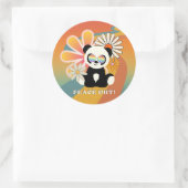 Panda | Vrede uit kleurrijk Ronde Sticker (Tas)