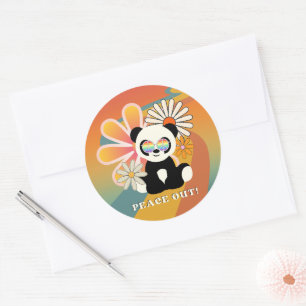 Panda   Vrede uit kleurrijk Ronde Sticker