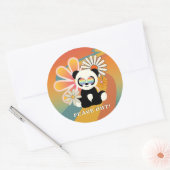 Panda | Vreedzaam Afscheid Kleurrijk Ronde Sticker (Envelop)