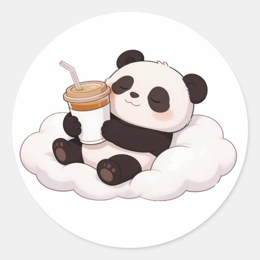 panda,warm,genezend,langzaam,innerlijke vrede #012 ronde sticker (Voorkant)