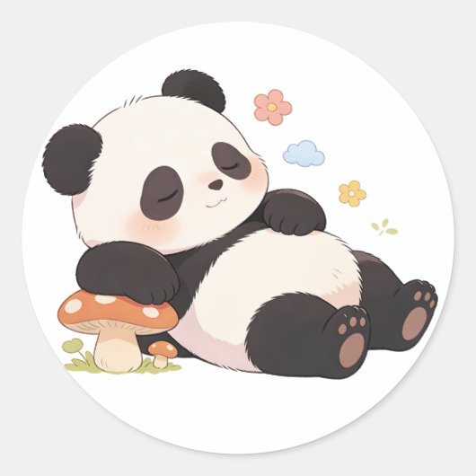 panda,warm,genezend,langzaam,innerlijke vrede #017 ronde sticker (Voorkant)