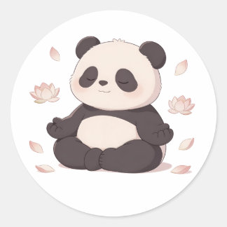 panda,warm,genezend,langzaam,innerlijke vrede #02 ronde sticker