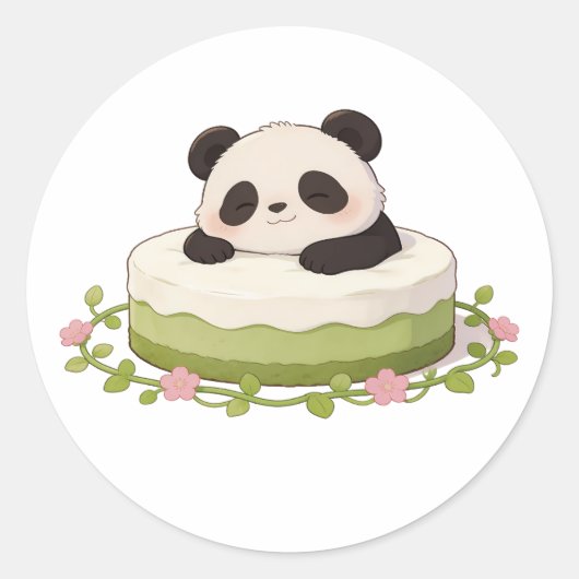 panda,warm,genezend,langzaam,innerlijke vrede #04 ronde sticker (Voorkant)