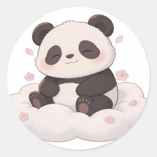 panda,warm /gezellig,genezend,langzaam,innerlijke  ronde sticker