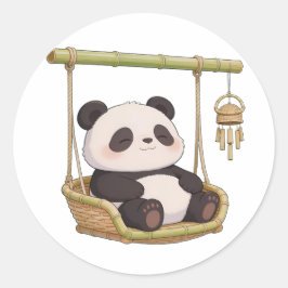 panda,warm,healing,slow-paced,inner peace #010 ronde sticker