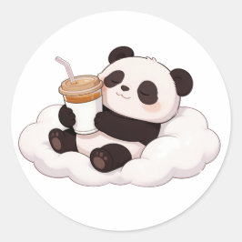 panda,warm,healing,slow-paced,inner peace #012 ronde sticker