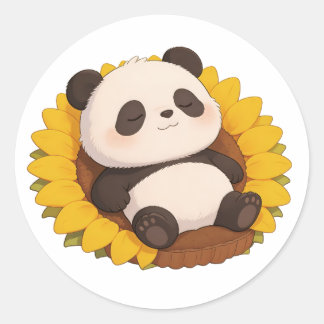 panda,warm,healing,slow-paced,inner peace #013 ronde sticker