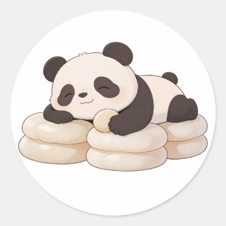 panda,warm,healing,slow-paced,inner peace #018 ronde sticker