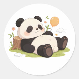 panda,warm,helend,langzaam,innerlijke vrede #08 ronde sticker