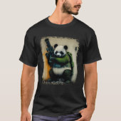 Panda Warrior Holding Rocket Launcher Distressed W T-shirt (Voorkant)