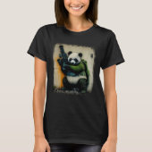 Panda Warrior Holding Rocket Launcher Distressed W T-shirt (Voorkant)