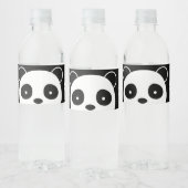 Panda Waterflesetiketten, Zwart-wit etiket (Flessen)