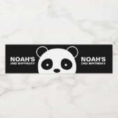 Panda Waterflesetiketten, Zwart-wit etiket (Enkel label)