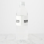 Panda Waterflesetiketten, Zwart-wit etiket (Achterkant)