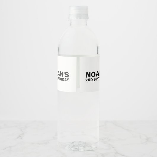 Panda Waterflesetiketten, Zwart-wit etiket (Achterkant)