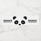 Panda Waterflesetiketten, Zwart-wit etiket (Enkel label)