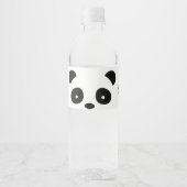 Panda Waterflesetiketten, Zwart-wit etiket (Voorkant)