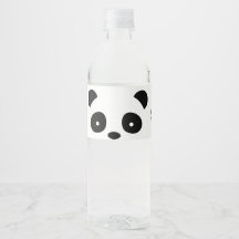 Panda Waterflesetiketten, Zwart-wit etiket