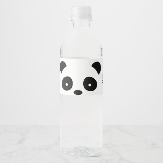 Panda Waterflesetiketten, Zwart-wit etiket (Voorkant)