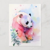 Panda Waterverf Portret 1 Briefkaart (Voorkant)