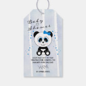 Panda Waterverf Theme Baby shower (Boys Blue) Gi Cadeaulabel (Achterkant)