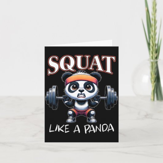 Panda Weightlifting Fitness Funny Gym Quote Squat Kaart (Voorkant)