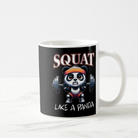 Panda Weightlifting Fitness Funny Gym Quote Squat  Koffiemok (Rechts)