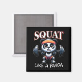 Panda Weightlifting Fitness Funny Gym Quote Squat Magneet (Voorkant / Achterkant)