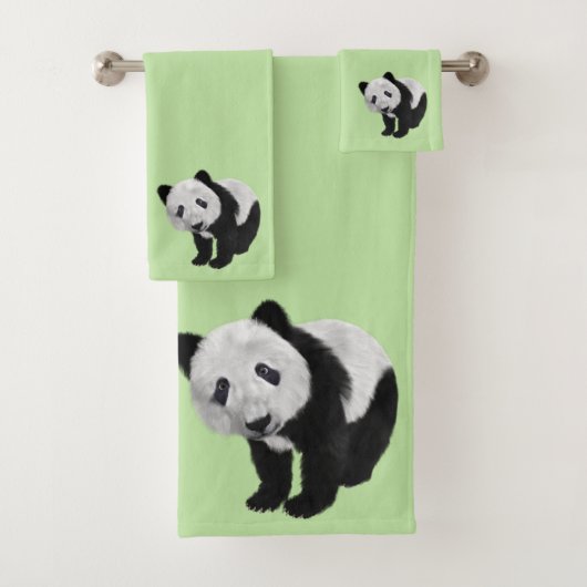 Panda Welp Groen Bad Handdoek (Insitu)