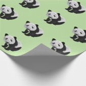 Panda Welp Groen Cadeaupapier (Hoek)
