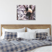 Panda welp speelt in besneeuwde boom canvas afdruk (Insitu (Slaapkamer))