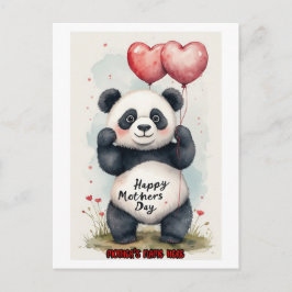 Panda wenst je een gelukkige Moederdag op een Feestdagenkaart
