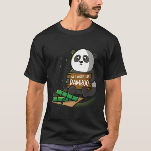 Panda werkt voor bamboe t-shirt (Voorkant)