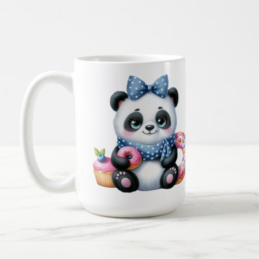 Panda Whit Ribbon Koffiemok (Links)