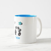  Panda White en Blue Tweekleurige Koffiemok (Voorkant rechts)