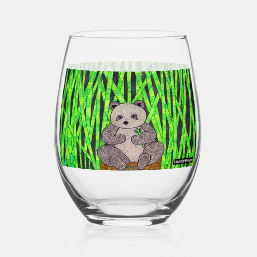 Panda - wijnglas zonder voet (Voorkant)