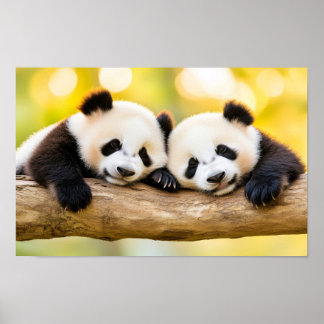 Panda Wilde Dier Liefdevol Portret Poster
