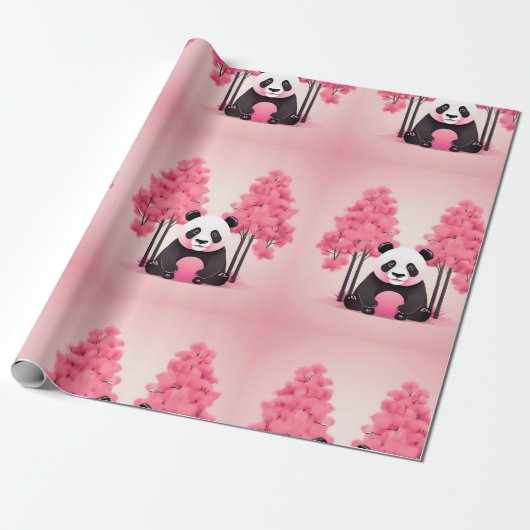 Panda Wildlife & Natuur Cadeaupapier (Uitgerold)