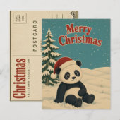 Panda Winterveld Dier Kerstmis Briefkaart (Voorkant / Achterkant)