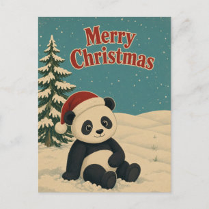 Panda Winterveld Dier Kerstmis Briefkaart