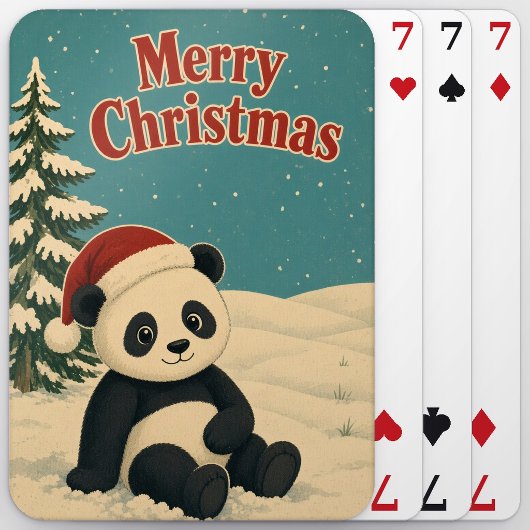 Panda Winterveld Dier Kerstmis Pokerkaarten