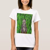 Panda (wit) - Dames Basic T-Shirt (Voorkant)