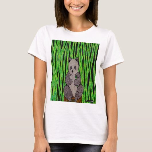 Panda (wit) - Dames Basic T-Shirt (Voorkant)