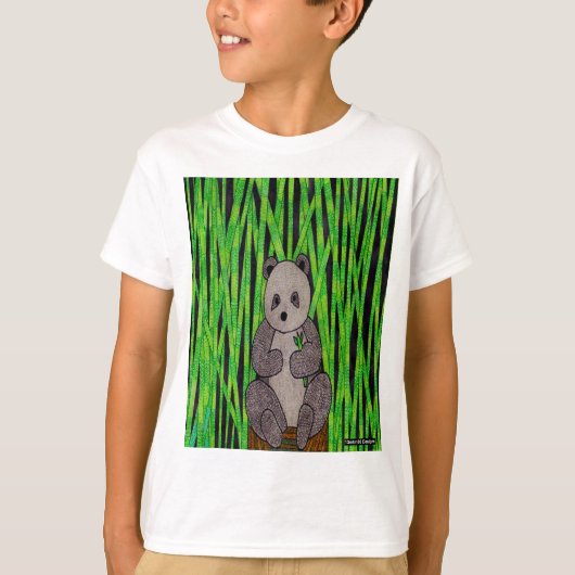 Panda (wit) - Jongens Basic T-Shirt (Voorkant)