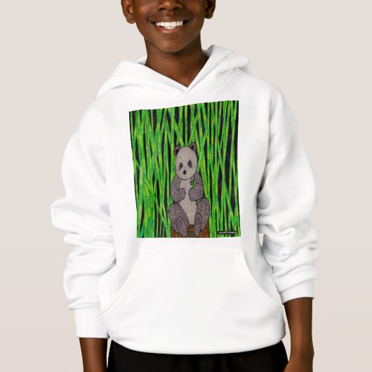 Panda (wit) - Jongens Hoodie (Voorkant)